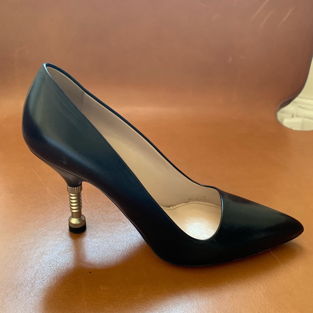 Brand new Miu Miu black leather heels 36.5